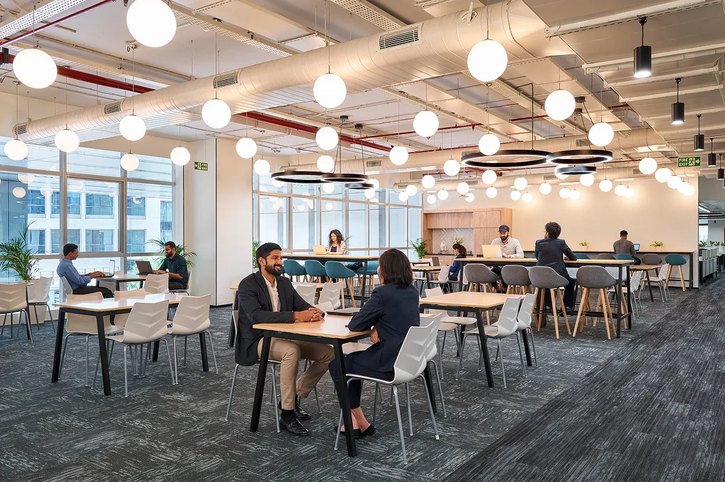 Private office with a city view