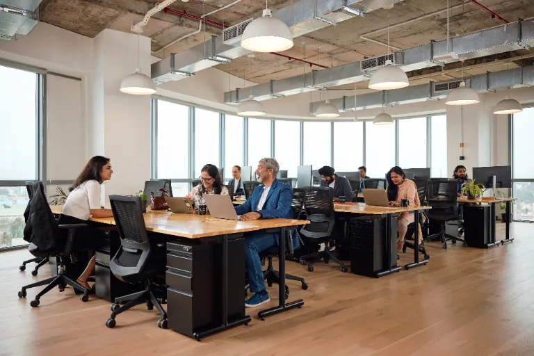 Team working in a WeWork private office